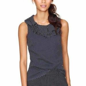 J.Crew Silk Blouse Size 6 S Polka Dot Ruffle TOp